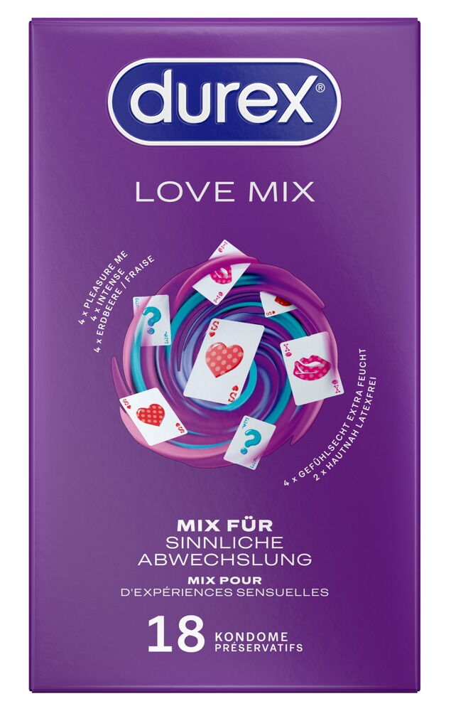 Bunte Love Mix Süßigkeiten von PPH Onlinehandel in bunten Verpackungen auf einem weißen Hintergrund