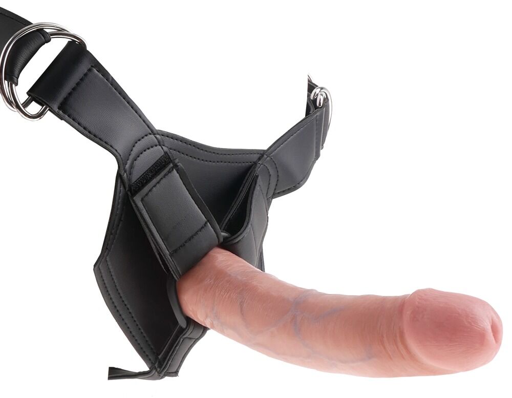 Vibrator mit 8 Zoll Länge, strap-on Stil, in hautfarbenem Silikon, für sinnliche Erfahrungen, von PPH Onlinehandel.