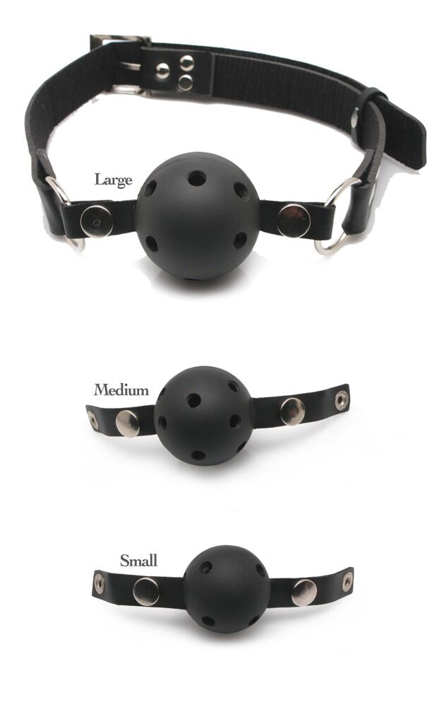 Ball Gag Trainingssystem von PPH Onlinehandel, roter Ball mit schwarzem Lederriemen, für BDSM Spiel und Kontrolle