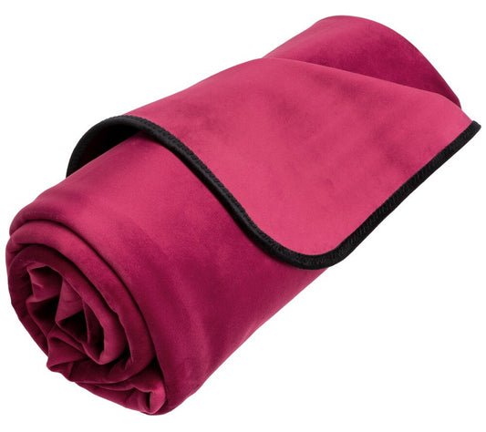 Fascinator Throw von PPH Onlinehandel, elegante Dekoration aus Stoff mit Schleife und Perlen, auf weißem Hintergrund.