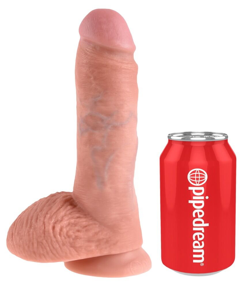 8 Zoll Dildo mit Hoden von PPH Onlinehandel, realistische Silikon-Optik, detailreiche Textur und anatomische Form.