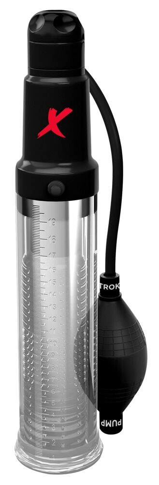 Realistische PDX ELITE Suck-N-Pump Stroker von PPH Onlinehandel, zeigt die detaillierte, schwarze Erotikspielzeug-Form im Nahaufnahmebild.