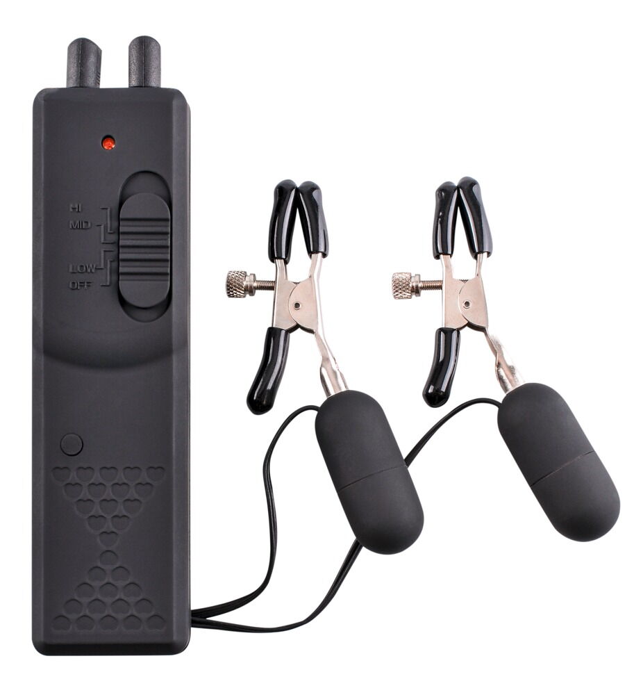Vibrationsfähige Nippelklemmen von PPH Onlinehandel, mit verstellbarem Druck und vibrierender Funktion für sinnliches Erlebnis