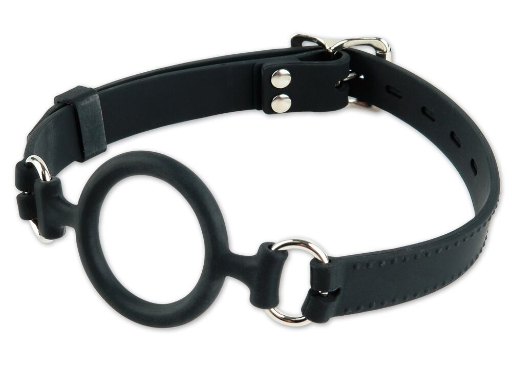 Silicone O-Ring-Gag von PPH Onlinehandel, anatomisch geformt, mit verstellbarem Riemen für sichere Anwendung.