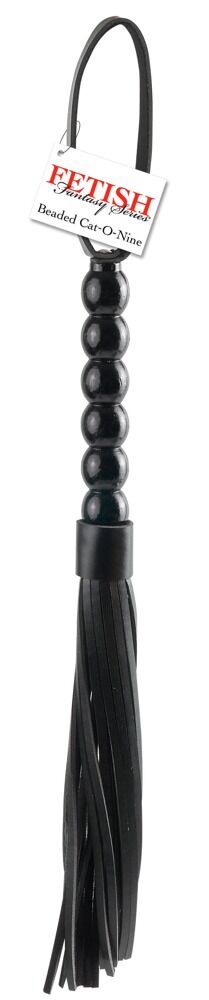 Beaded Cat-o-Nine Tails Peitsche von PPH Onlinehandel mit bunten Perlen und Ledergriff, für Requisiten und Dekorationen