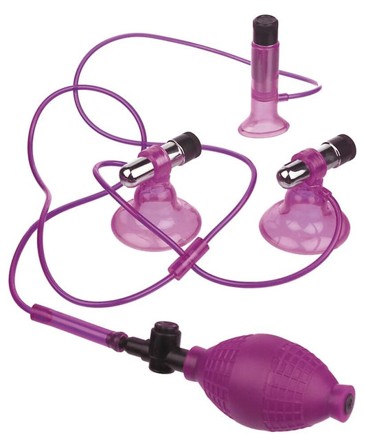 Vibrierende Triple Sucker von PPH Onlinehandel, drei flexible Saugnäpfe für intensiven Spaß, auf glattem Untergrund angebracht.