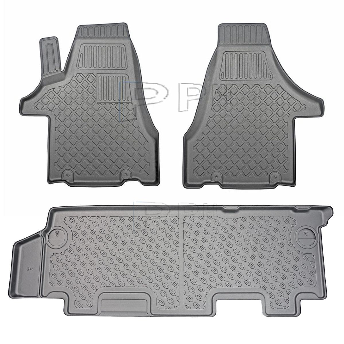 Gummierte 3D Fußmatten für VW T5 Caravelle Transporter Van ab 2003-1